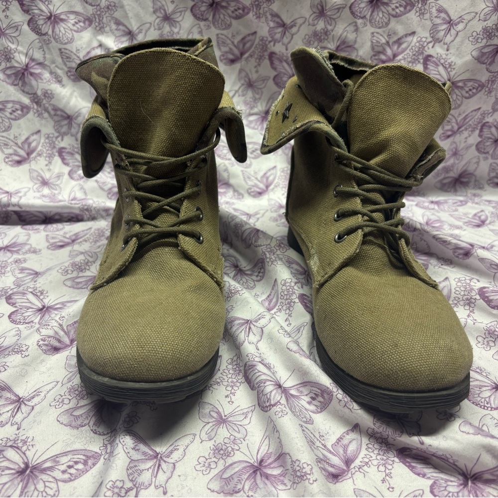 Rock & Candy Olive Combat Boots